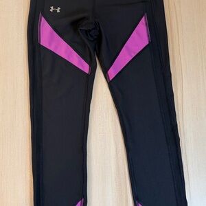 Under Armour Black Leggings with Pink Panels